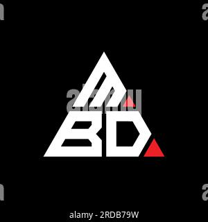Logo de lettre triangle MBD avec forme de triangle. Monogramme de logo triangle MBD. Modèle de logo vectoriel triangle MBD avec couleur rouge. MBD triangul Illustration de Vecteur