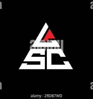 Logo de lettre triangle LSC avec forme de triangle. Monogramme de logo triangle LSC. Modèle de logo vecteur triangle LSC avec couleur rouge. LSC triangul Illustration de Vecteur