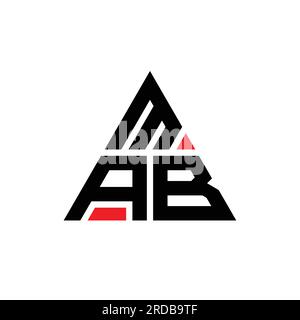 Logo lettre triangle MAB avec forme de triangle. Monogramme de logo triangle MAB. Modèle de logo vecteur triangle MAB avec couleur rouge. MAB triangul Illustration de Vecteur