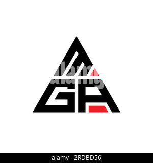 Logo de lettre triangle MGA avec forme de triangle. Monogramme de logo triangle MGA. Modèle de logo vecteur triangle MGA avec couleur rouge. MGA triangul Illustration de Vecteur