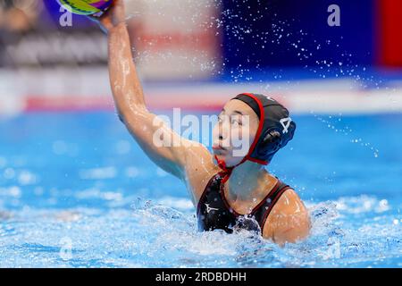 Fukuoka, Japon. 20 juillet 2023. FUKUOKA, JAPON - JUILLET 20 : Eruna Ura du Japon lors du match féminin des Championnats du monde de natation 2023 entre le Canada et le Japon le 20 juillet 2023 à Fukuoka, Japon (photo d'Albert Ten Hove/Orange Pictures) crédit : Orange pics BV/Alamy Live News Banque D'Images