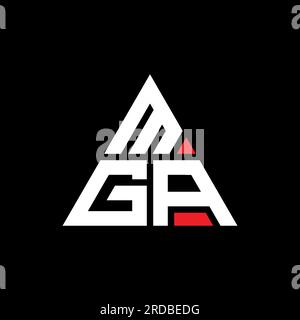 Logo de lettre triangle MGA avec forme de triangle. Monogramme de logo triangle MGA. Modèle de logo vecteur triangle MGA avec couleur rouge. MGA triangul Illustration de Vecteur