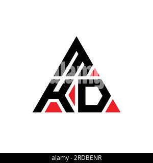 Logo de lettre triangle MKD avec forme de triangle. Monogramme de logo ...