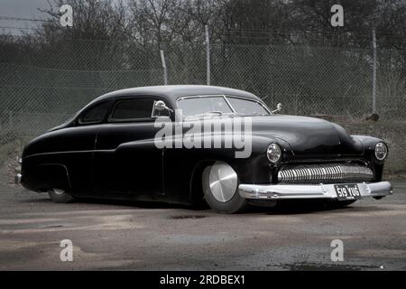 1949 Mercury « traîneau de tête », voiture personnalisée à conducteur bas classique Banque D'Images