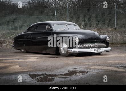 1949 Mercury « traîneau de tête », voiture personnalisée à conducteur bas classique Banque D'Images