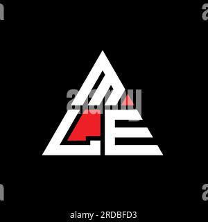 Logo de lettre triangle MLE avec forme de triangle. Monogramme de logo triangle MLE. Modèle de logo vecteur triangle MLE avec couleur rouge. MLE triangul Illustration de Vecteur