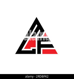 Logo de lettre triangle MLF avec forme de triangle. Monogramme de logo triangle MLF. Modèle de logo vectoriel triangle MLF avec couleur rouge. MLF triangul Illustration de Vecteur