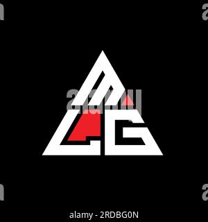 Logo de lettre triangle MLG avec forme de triangle. Monogramme de logo triangle MLG. Modèle de logo vecteur triangle MLG avec couleur rouge. MLG triangul Illustration de Vecteur