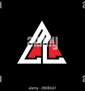 Logo de lettre triangle MLL avec forme de triangle. Monogramme de logo triangle MLL. Modèle de logo vecteur triangle MLL avec couleur rouge. MLL triangul Illustration de Vecteur