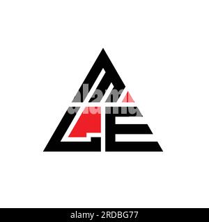 Logo de lettre triangle MLE avec forme de triangle. Monogramme de logo triangle MLE. Modèle de logo vecteur triangle MLE avec couleur rouge. MLE triangul Illustration de Vecteur
