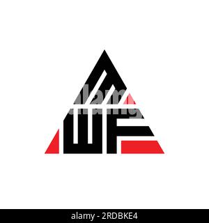 Logo de lettre triangle MWF avec forme de triangle. Monogramme de conception de logo de triangle MWF. Modèle de logo vecteur triangle MWF avec couleur rouge. MWF triangul Illustration de Vecteur