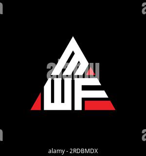 Logo de lettre triangle MWF avec forme de triangle. Monogramme de conception de logo de triangle MWF. Modèle de logo vecteur triangle MWF avec couleur rouge. MWF triangul Illustration de Vecteur