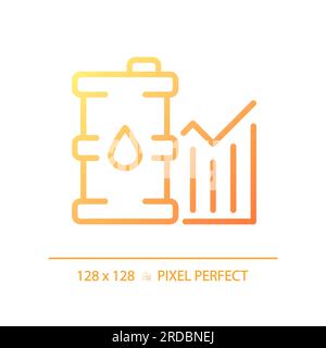 Icône de vecteur linéaire de gradient d'analyse de l'industrie pétrolière Illustration de Vecteur