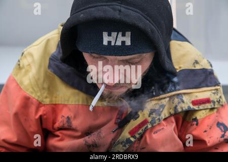 Jamie un dormeur difficile à york. Sans-abri dans les rues de York. Yorkhire, Royaume-Uni. Banque D'Images