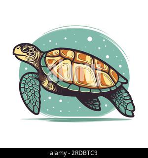 Image tortue. Tortue abstraite. Jolie tortue isolée. Illustration vectorielle Illustration de Vecteur