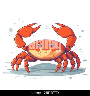 Logo crabe. Abstrait mignon crabe isolé. Illustration de Vecteur
