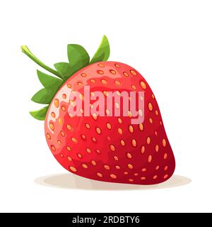 Icône fraise. Image de fraise isolée. Jolie fraise rouge. Illustration de Vecteur