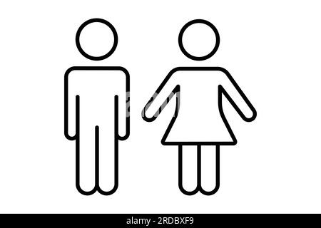 icône homme et femme. icône liée au signe toilette, dressing, salle de bain. Style icône en forme de ligne. Conception vectorielle simple modifiable Illustration de Vecteur