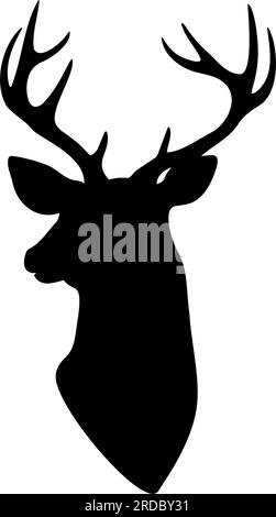 Silhouette de tête de cerf. Illustration vectorielle Illustration de Vecteur