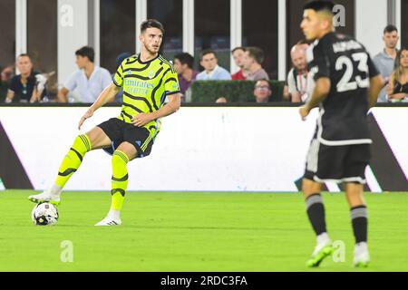 WASHINGTON, D.C., ÉTATS-UNIS. 19 juillet 2023. DECLAN RICE regarde en arrière-plan lors du match des étoiles de la MLS 2023 à Audi Field à Washington, DC Arsenal a battu les All-Stars de la MLS 5-0. (Image de crédit : © Kyle Gustafson/ZUMA Press Wire) USAGE ÉDITORIAL SEULEMENT! Non destiné à UN USAGE commercial ! Banque D'Images