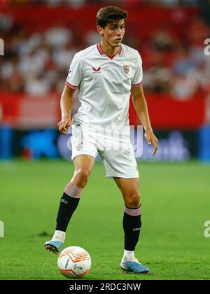 Séville, Espagne. 19 juillet 2023. Juanlu du Sevilla FC lors du Challenge UEFA-CONMEBOL Club, XII Antonio Puerta Trophy Match, entre le Sevilla FC et l'Independiente del Valle a joué au stade Ramon Sanchez Pizjuan le 19 juillet 2023 à Séville, Espagne. (Photo Antonio Pozo/Pressinphoto) crédit : PRESSINPHOTO SPORTS AGENCY/Alamy Live News Banque D'Images