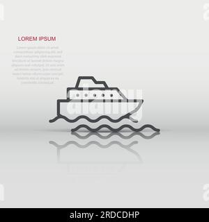 Bateau touristique dans l'icône de style plat. Bateau de pêche vector illustration on white background isolés. Destination des pétroliers concept d'entreprise. Illustration de Vecteur