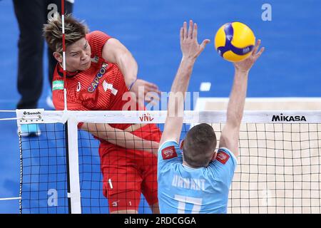 Gdansk, Pologne. 20 juillet 2023. Yuji Nishida lors du match de la Ligue des nations FIVB de volleyball masculin entre le Japon et la Slovénie le 20 juillet 2023 à Gdansk en Pologne. (Photo de Piotr Matusewicz/PressFocus/Sipa USA) crédit : SIPA USA/Alamy Live News Banque D'Images