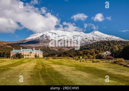 Géographie / voyage, Nouvelle-Zélande, Manawatu-Wanganui, Whakapapa Village, INFORMATIONS-AUTORISATION-DROITS-SUPPLÉMENTAIRES-NON-DISPONIBLES Banque D'Images