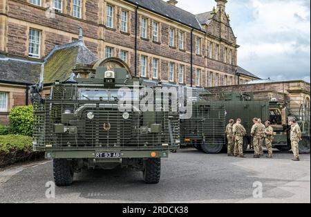 Véhicule militaire Mastiff lourdement blindé, caserne de l'armée Redford, Édimbourg, Écosse, Royaume-Uni Banque D'Images