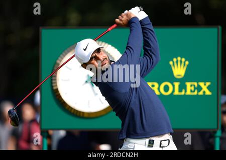 L'indien Shubhankar Sharma joue le 5e jour de l'Open au Royal Liverpool, Wirral. Date de la photo : jeudi 20 juillet 2023. Banque D'Images