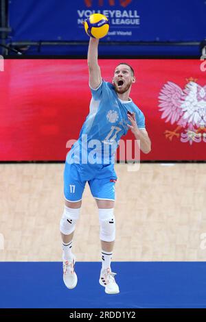 Gdansk, Pologne. 20 juillet 2023. Tine Urnaut lors du match de la Ligue des nations FIVB de volleyball masculin entre le Japon et la Slovénie le 20 juillet 2023 à Gdansk en Pologne. (Photo de Piotr Matusewicz/PressFocus/Sipa USA) crédit : SIPA USA/Alamy Live News Banque D'Images