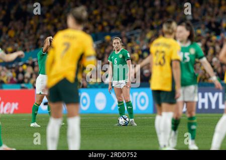 Sydney, Australie. 20 juillet 2023. L'irlandaise Megan CONNOLLY se prépare à lancer un penalty lors de la coupe du monde féminine de la FIFA 2023 entre l'Australie et l'Irlande au Stadium Australia le 20 juillet 2023 à Sydney, en Australie. Crédit : IOIO IMAGES/Alamy Live News Banque D'Images