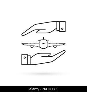 icône simple d'assurance de vol mince Illustration de Vecteur
