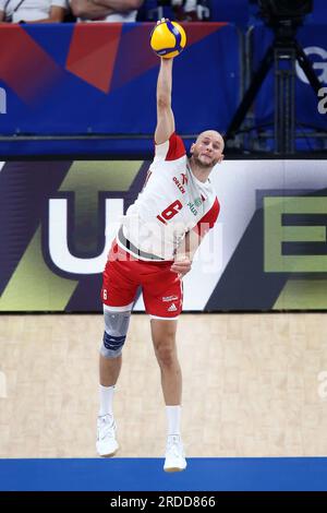 Gdansk, Pologne. 20 juillet 2023. Bartosz Kurek lors du match de la Ligue des nations FIVB de volleyball masculin entre la Pologne et le Brésil le 19 juillet 2023 à Gdansk Pologne. (Photo de Piotr Matusewicz/PressFocus/Sipa USA) crédit : SIPA USA/Alamy Live News Banque D'Images