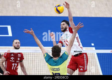 Gdansk, Pologne. 20 juillet 2023. Aleksander Sliwka lors du match de la Ligue des nations FIVB de volleyball masculin entre la Pologne et le Brésil le 19 juillet 2023 à Gdansk Pologne. (Photo de Piotr Matusewicz/PressFocus/Sipa USA) crédit : SIPA USA/Alamy Live News Banque D'Images