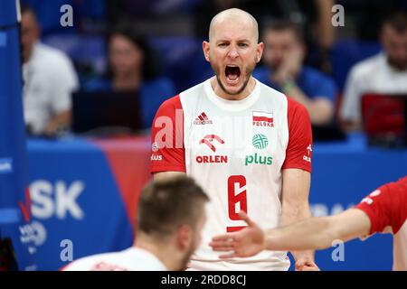 Gdansk, Pologne. 20 juillet 2023. Bartosz Kurek lors du match de la Ligue des nations FIVB de volleyball masculin entre la Pologne et le Brésil le 19 juillet 2023 à Gdansk Pologne. (Photo de Piotr Matusewicz/PressFocus/Sipa USA) crédit : SIPA USA/Alamy Live News Banque D'Images