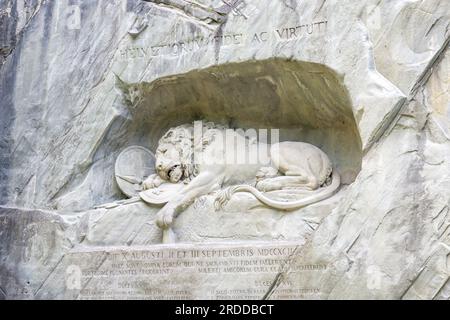 Monument du Lion (Löwendenkmal), Denkmalstrasse, ville de Lucerne (Lucerne), Lucerne, Suisse Banque D'Images