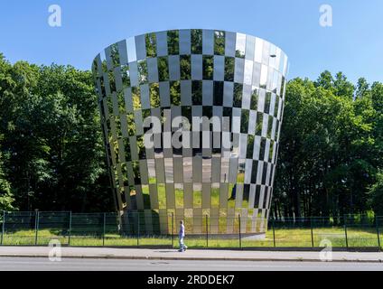 Château d'eau de la société eins, Energie in Sachsen, sur Leipziger Straße, capacité de 1 300 m3, approvisionnement en eau potable, Réservoir surélevé, Chemnitz, Allemagne, Banque D'Images