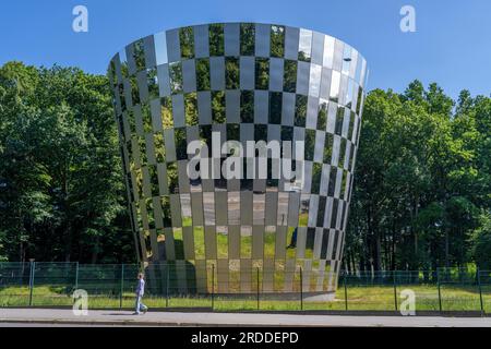 Château d'eau de la société eins, Energie in Sachsen, sur Leipziger Straße, capacité de 1 300 m3, approvisionnement en eau potable, Réservoir surélevé, Chemnitz, Allemagne, Banque D'Images