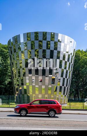 Château d'eau de la société eins, Energie in Sachsen, sur Leipziger Straße, capacité de 1 300 m3, approvisionnement en eau potable, Réservoir surélevé, Chemnitz, Allemagne, Banque D'Images