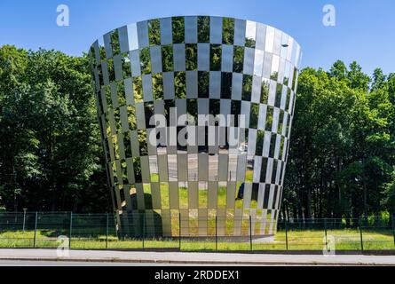 Château d'eau de la société eins, Energie in Sachsen, sur Leipziger Straße, capacité de 1 300 m3, approvisionnement en eau potable, Réservoir surélevé, Chemnitz, Allemagne, Banque D'Images