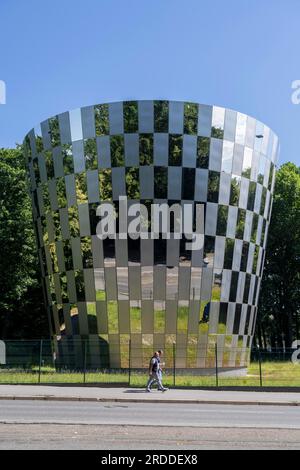 Château d'eau de la société eins, Energie in Sachsen, sur Leipziger Straße, capacité de 1 300 m3, approvisionnement en eau potable, Réservoir surélevé, Chemnitz, Allemagne, Banque D'Images