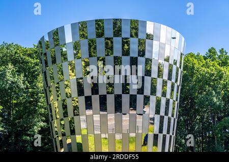 Château d'eau de la société eins, Energie in Sachsen, sur Leipziger Straße, capacité de 1 300 m3, approvisionnement en eau potable, Réservoir surélevé, Chemnitz, Allemagne, Banque D'Images