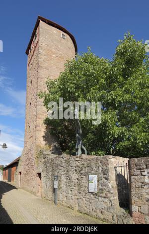 Mönchsturm historique à Hammelburg, Basse-Franconie, Franconie, Bavière, Allemagne Banque D'Images