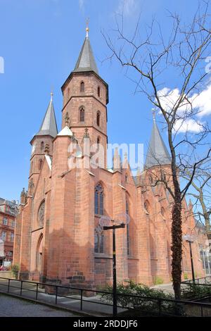 Collégiale gothique de St. Martin et St. Maria, Kaiserslautern, Rhénanie-Palatinat, Allemagne, Banque D'Images