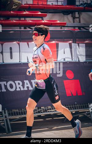 Gurutze Frades remporte l'Ironman de Vitoria-Gasteiz 2023. Banque D'Images