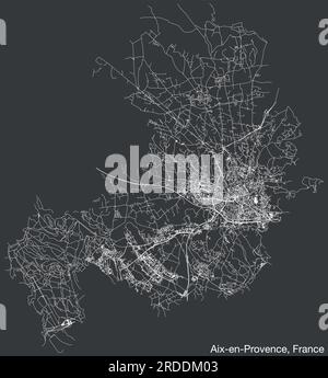 Carte des routes de AIX-en-PROVENCE, FRANCE Illustration de Vecteur