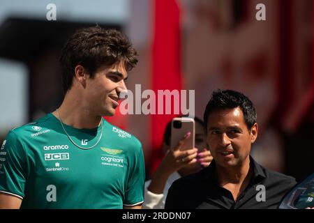 Budapest, Hongrie - 20 JUILLET 2023, #18 lance Stroll (CAN, Aston Martin), Journée des médias au Hungaroring Banque D'Images