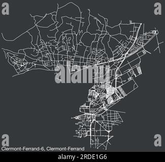 Carte des rues du CANTON CLERMONT-FERRAND-6, CLERMONT-FERRAND Illustration de Vecteur