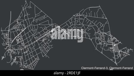 Carte des rues du CANTON CLERMONT-FERRAND-3, CLERMONT-FERRAND Illustration de Vecteur